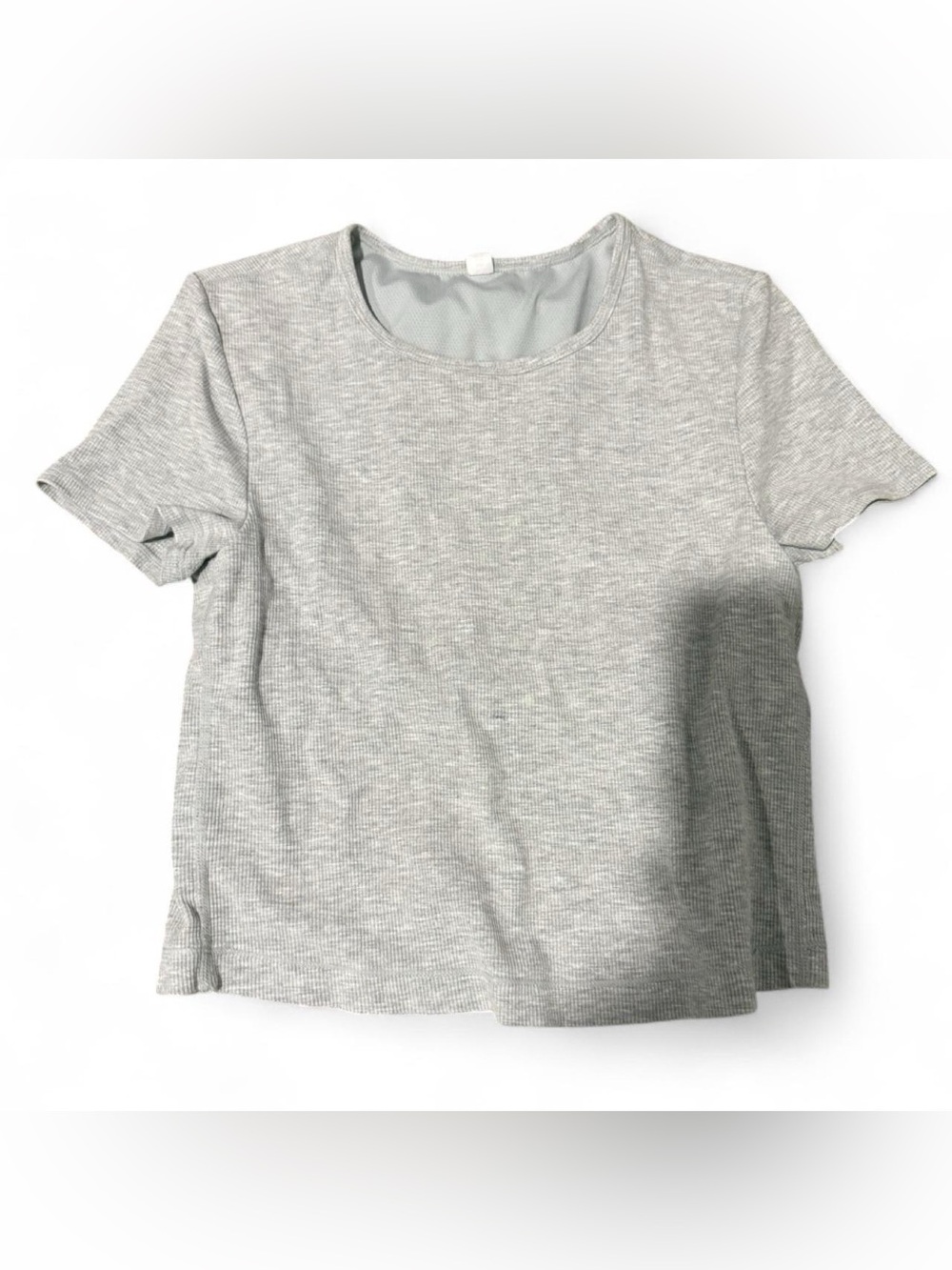 Gray heathered workout top. Size S.